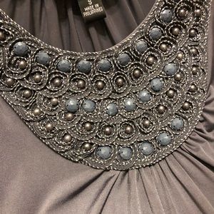 IZ Byer small dressy grey draped tank